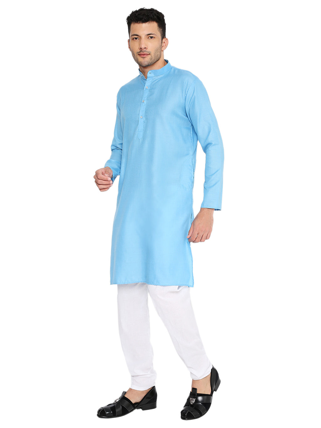 Sky Blue Plain Kurta Set (1146)