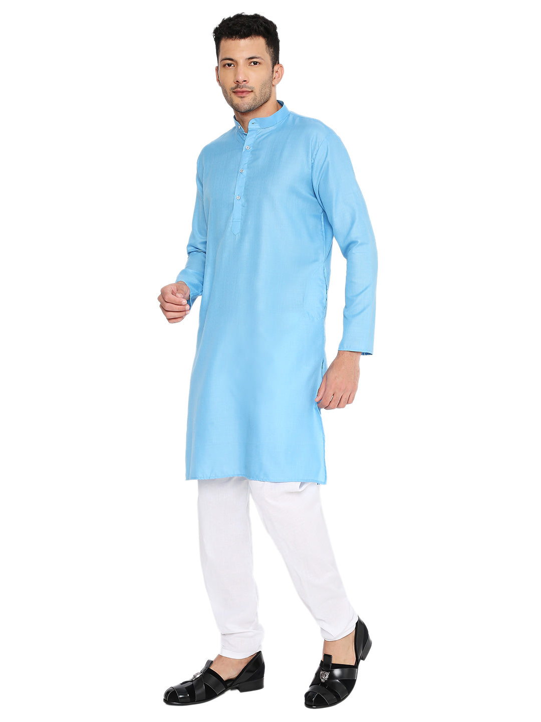 Sky Blue Plain Kurta Set (1146)