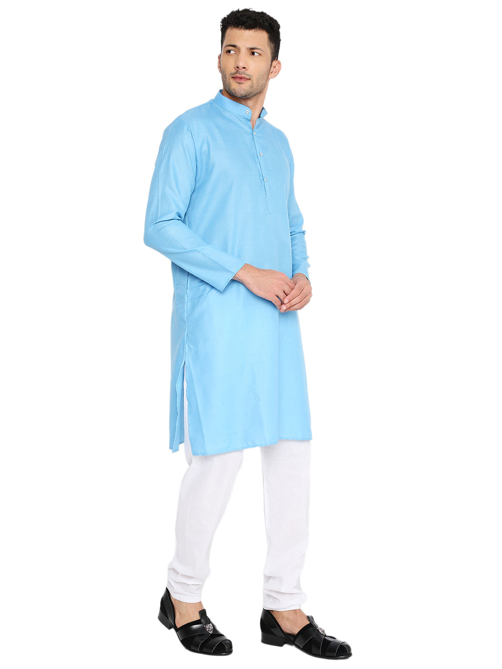 Sky Blue Plain Kurta Set (1146)