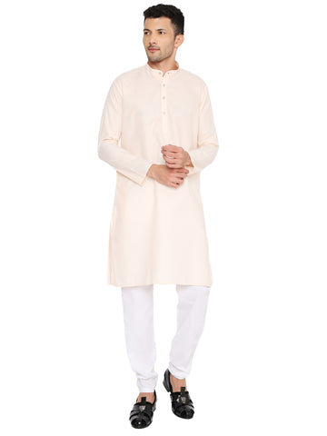 Light Peach Plain Kurta Set (1107)