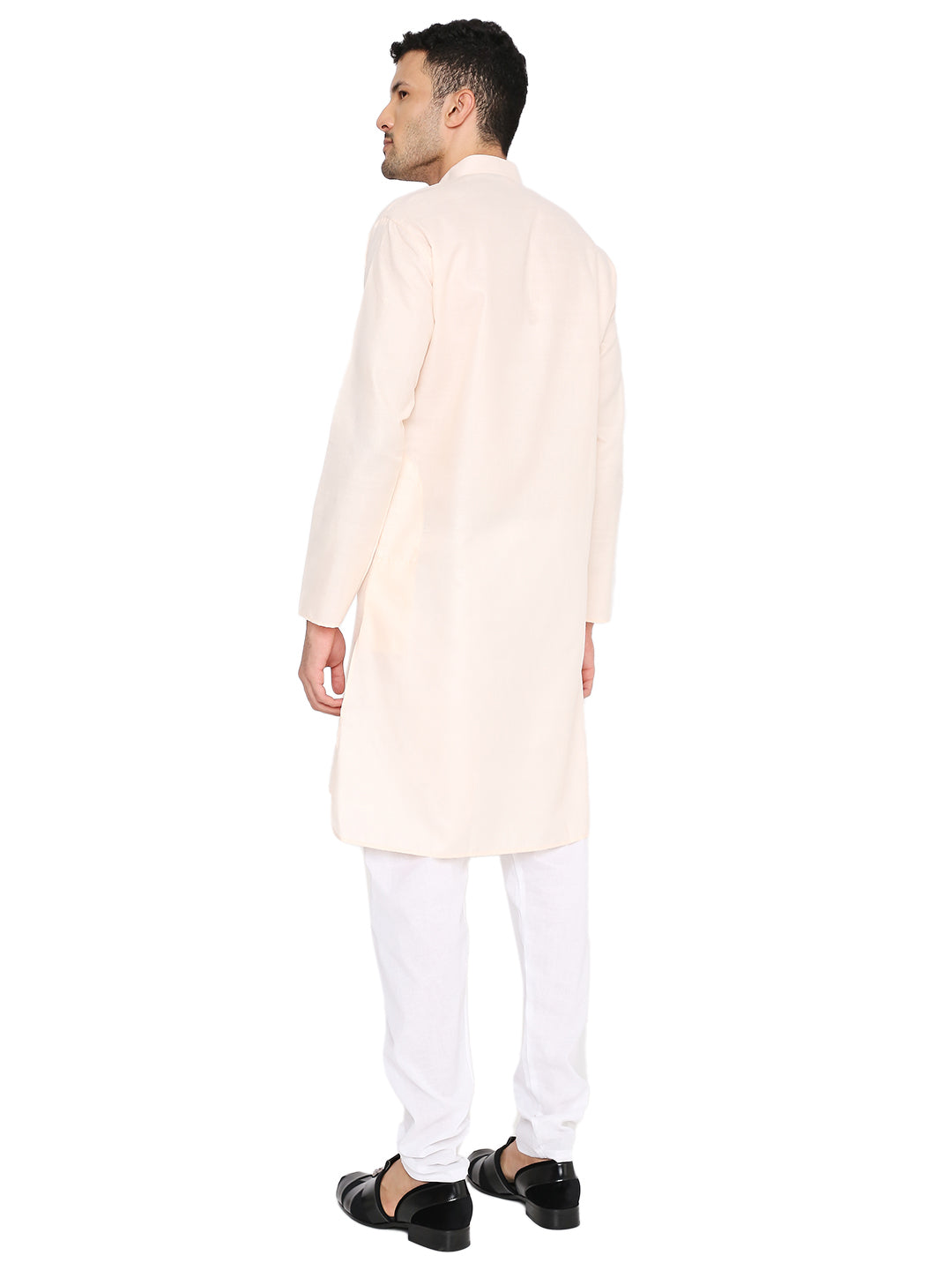 Light Peach Plain Kurta Set (1107)