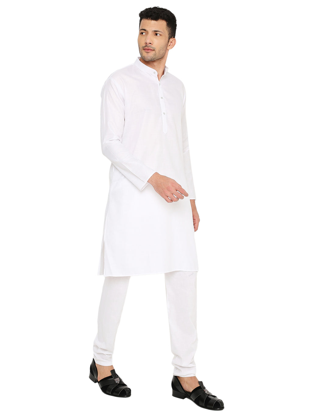 White Plain Kurta Set (1101)