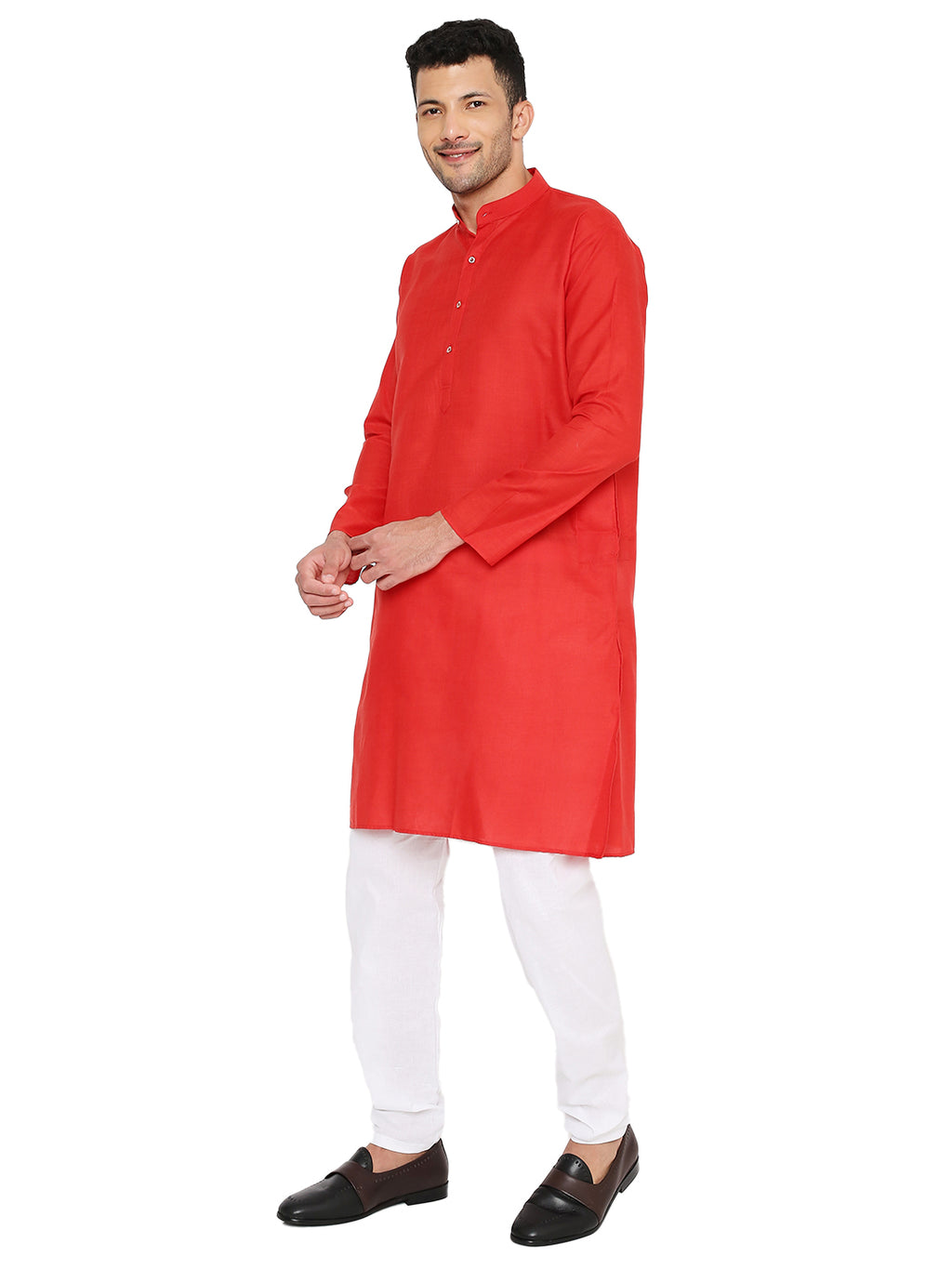 Red Plain Kurta Set (1114)