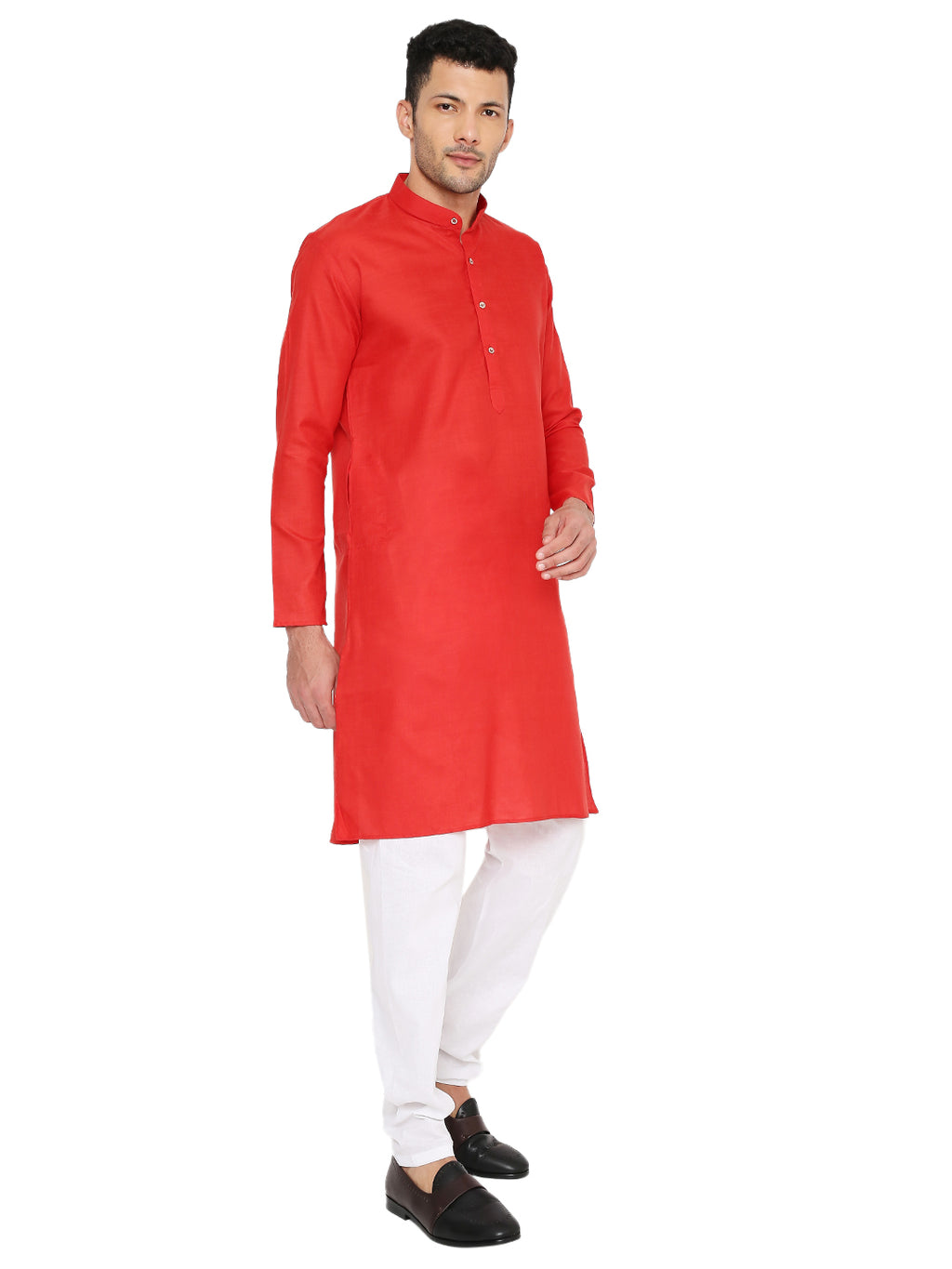 Red Plain Kurta Set (1114)