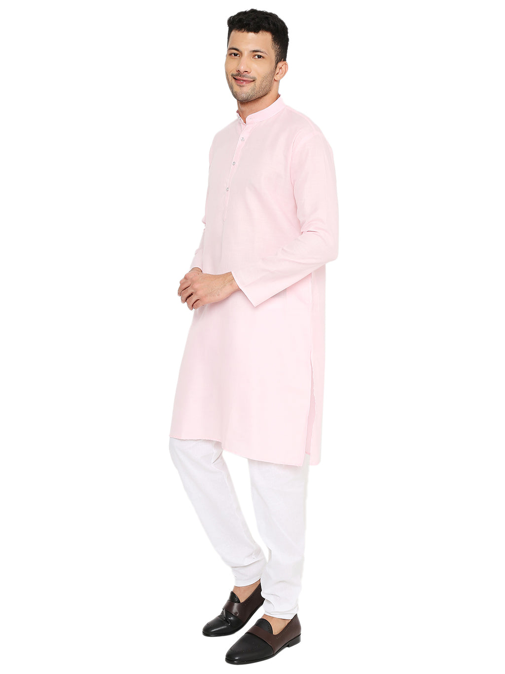 Light-Pink Plain Kurta Set (1104)