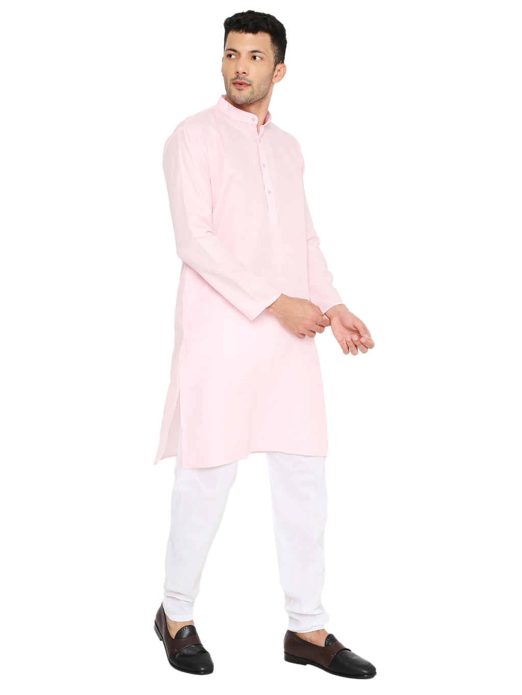 Light-Pink Plain Kurta Set (1104)