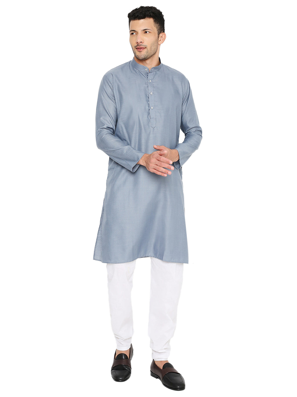 Grey Plain Kurta Set (1169)