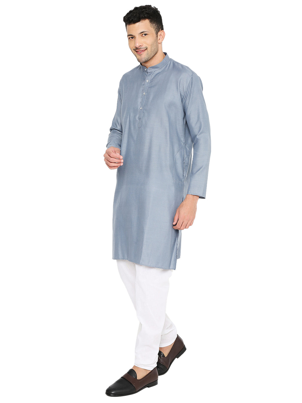 Grey Plain Kurta Set (1169)