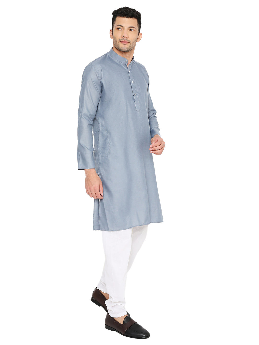 Grey Plain Kurta Set (1169)