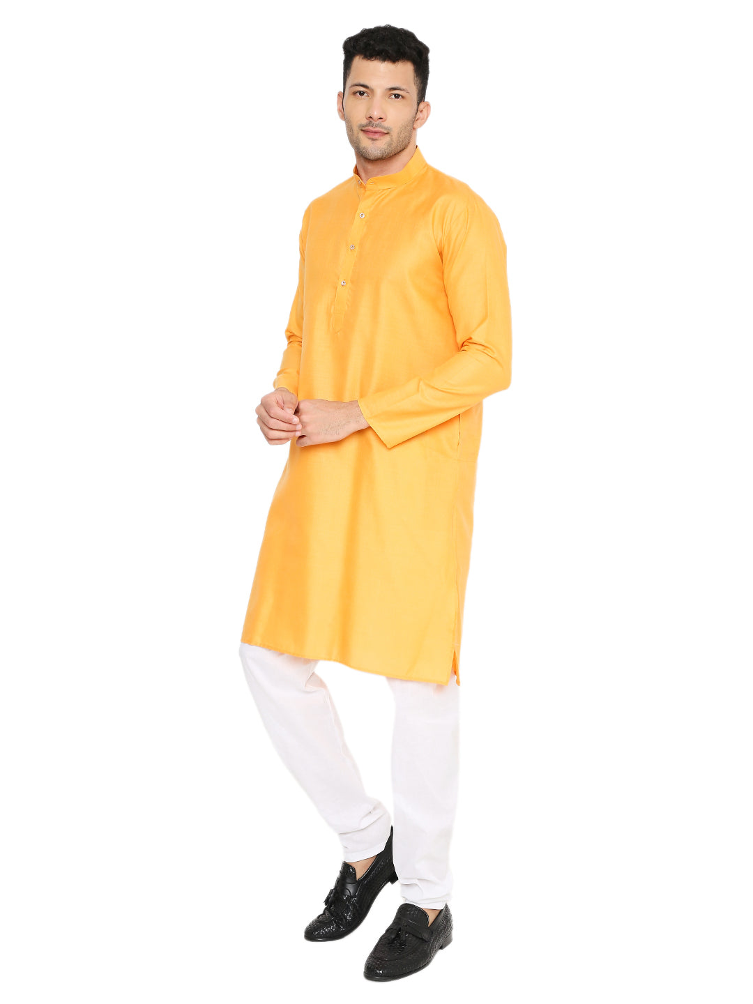 Golden Yellow Plain Kurta Set (1141)