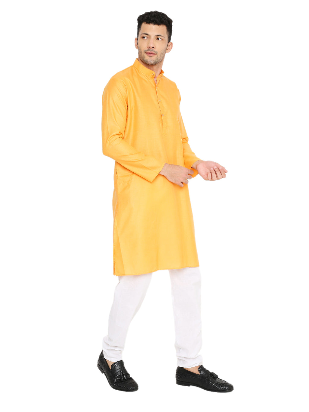 Golden Yellow Plain Kurta Set (1141)
