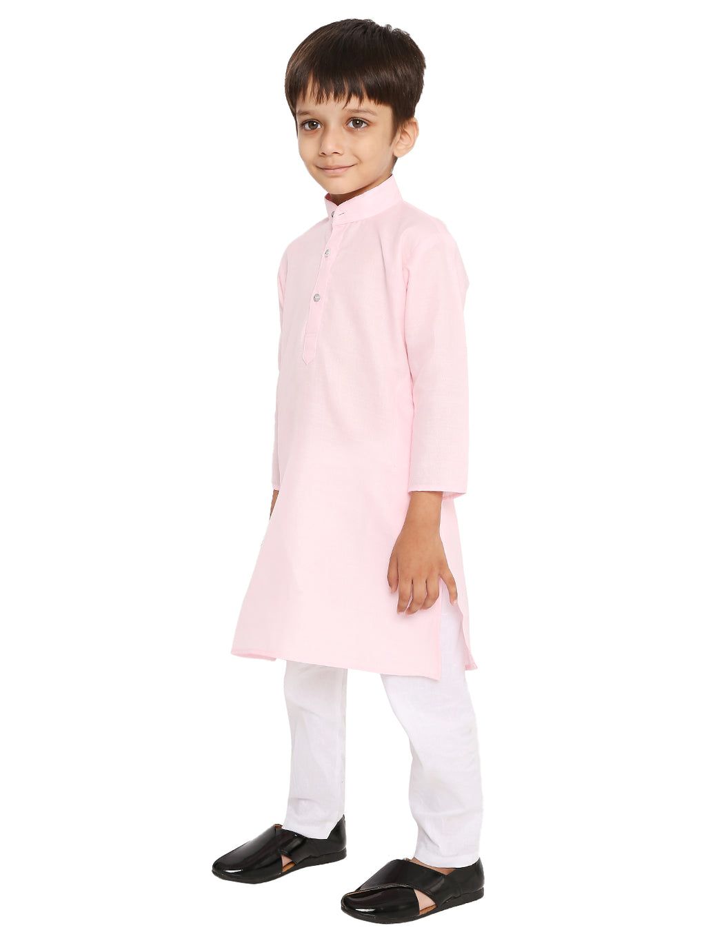 Light Pink Plain Kid's Kurta Set (2104)