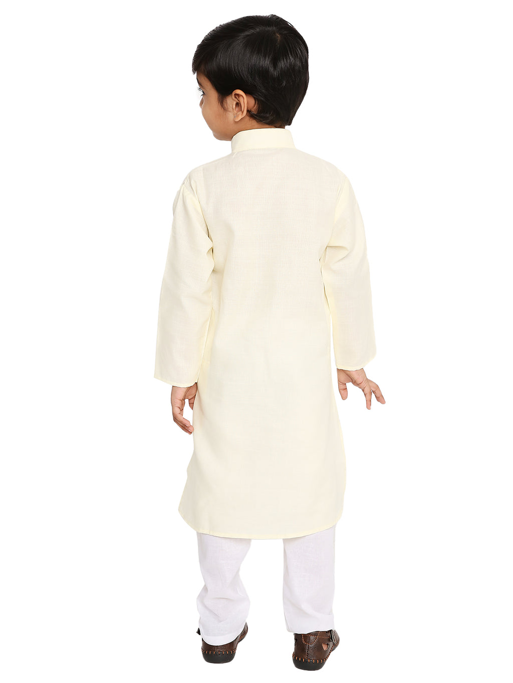 Light Cream Plain Kid's Kurta Set (2105)