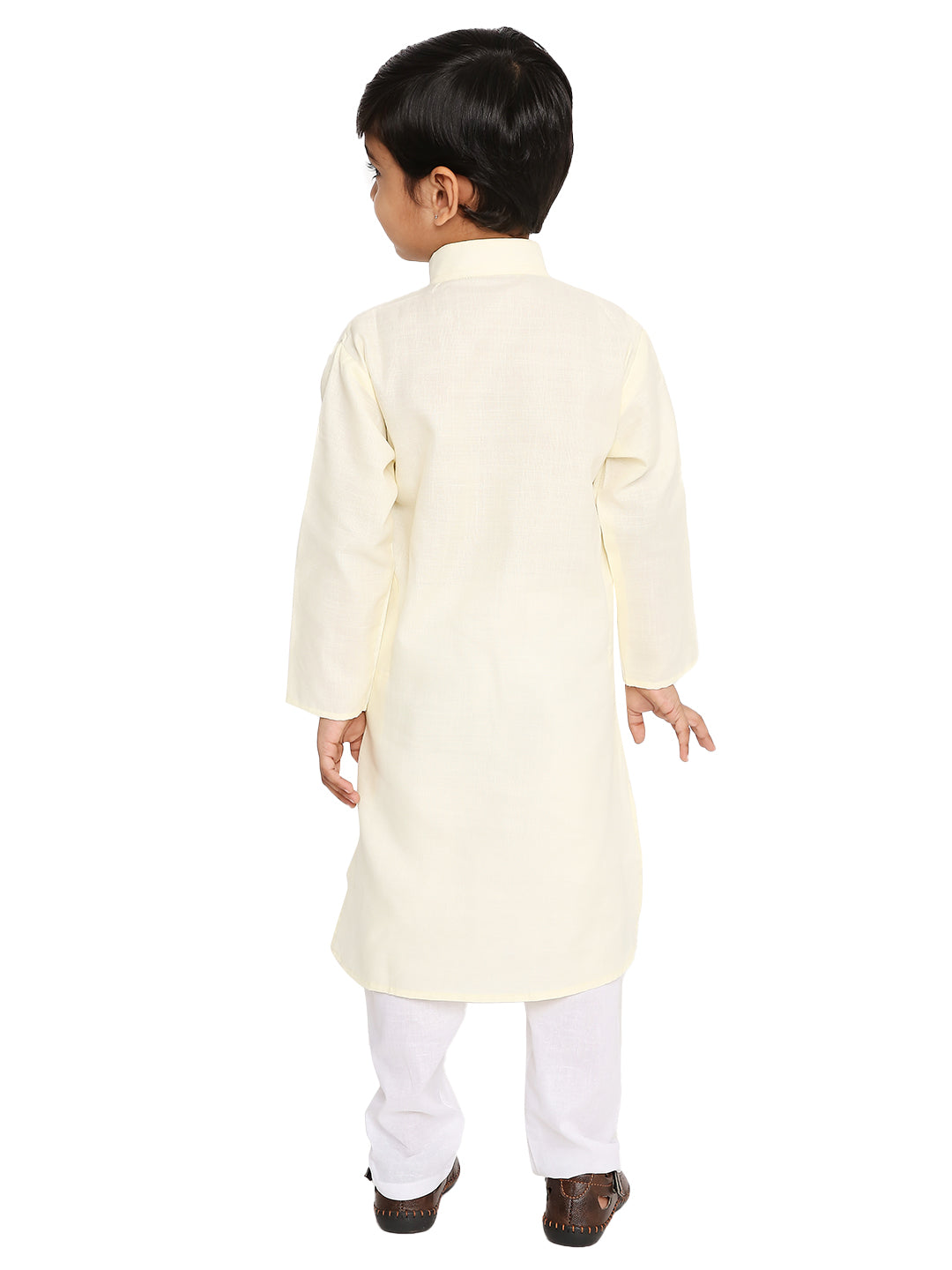 Light Cream Plain Kid's Kurta Set (2105)