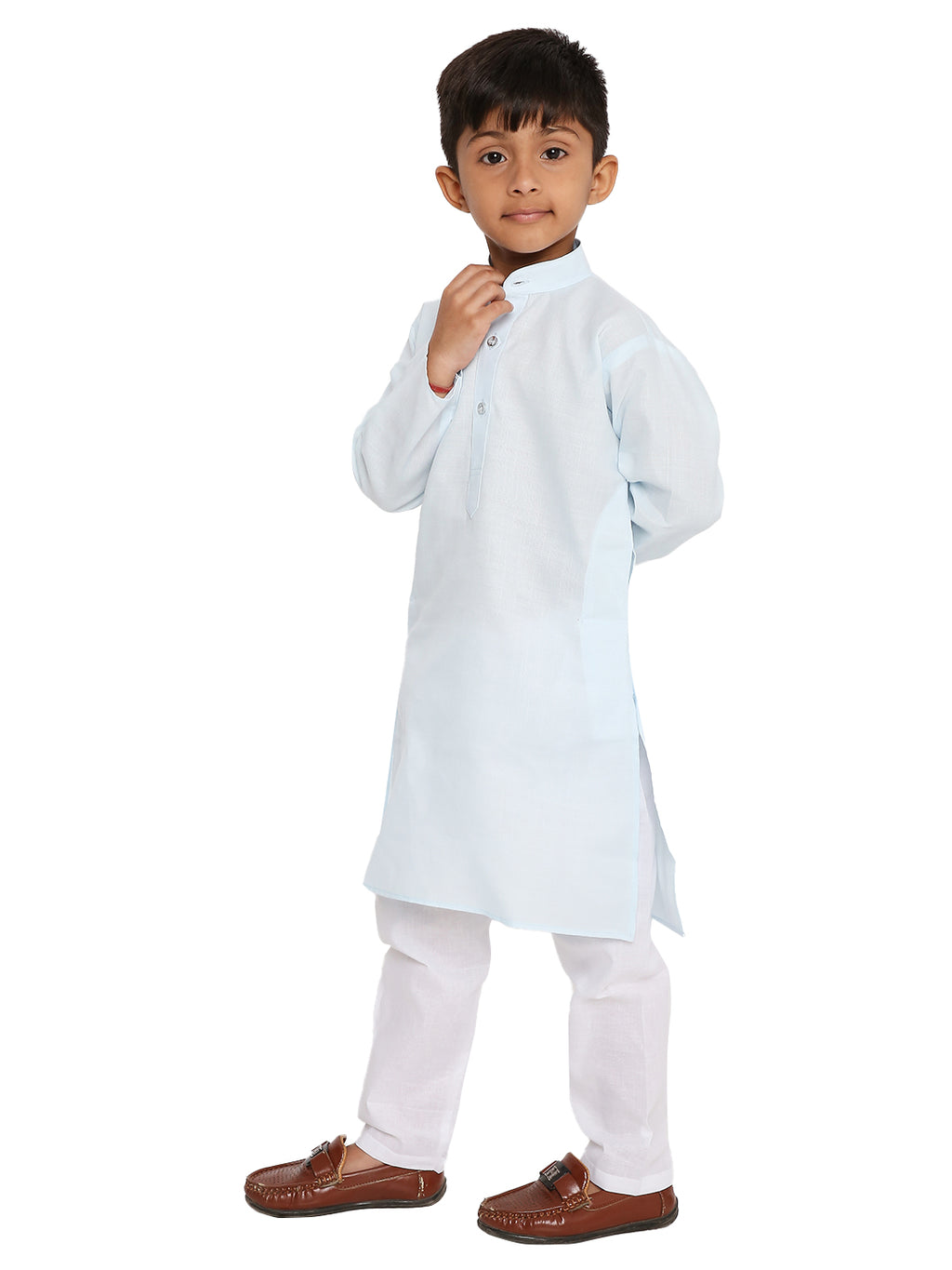 Light Sky Plain Kid's Kurta Set (2106)