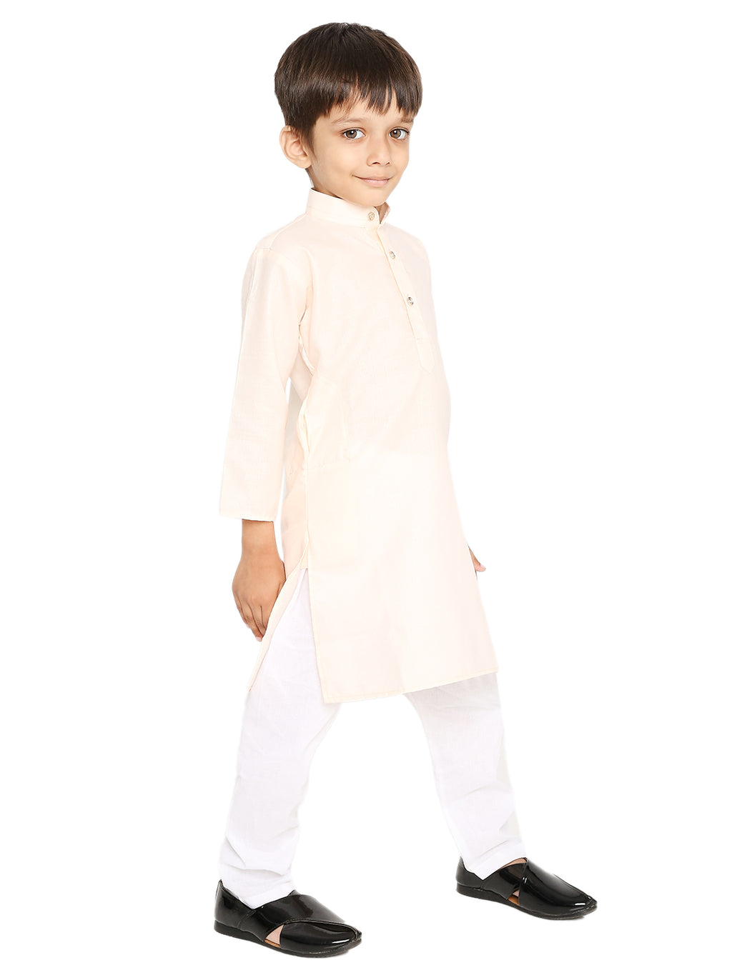 Light Pich Plain Kid's Kurta Set (2107)