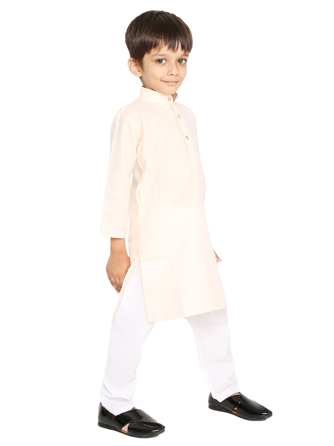 Light Pich Plain Kid's Kurta Set (2107)