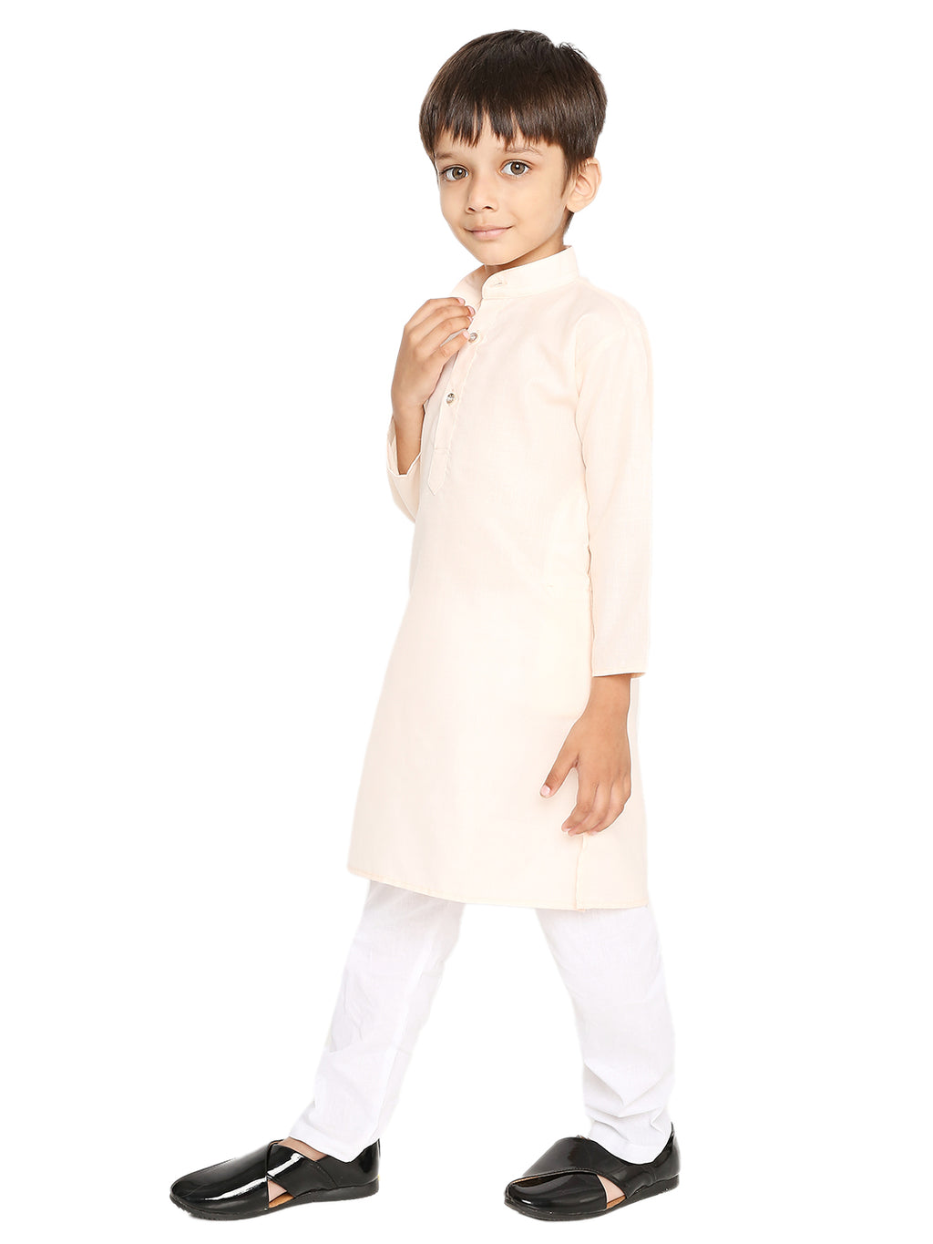Light Pich Plain Kid's Kurta Set (2107)