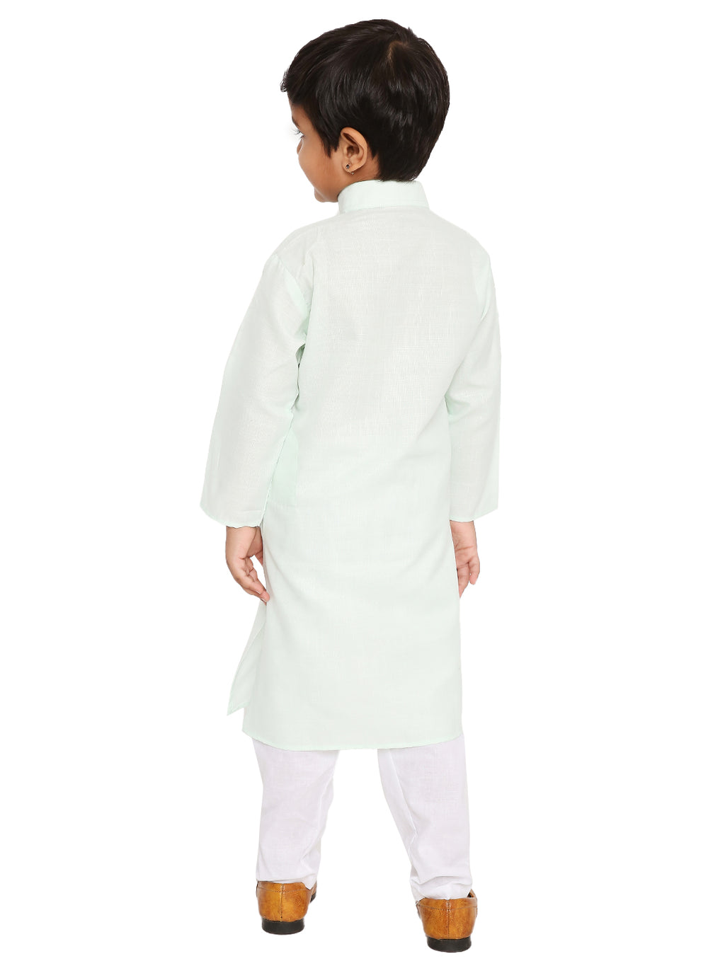 Light Pista Plain Kid's Kurta Set (2108)