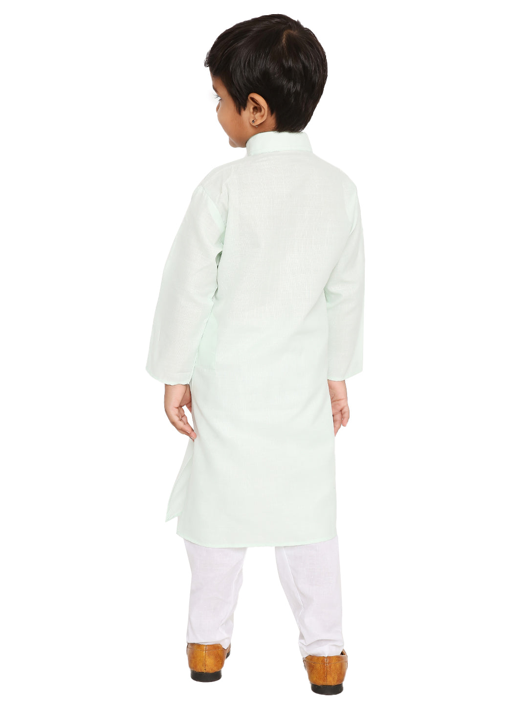 Light Pista Plain Kid's Kurta Set (2108)