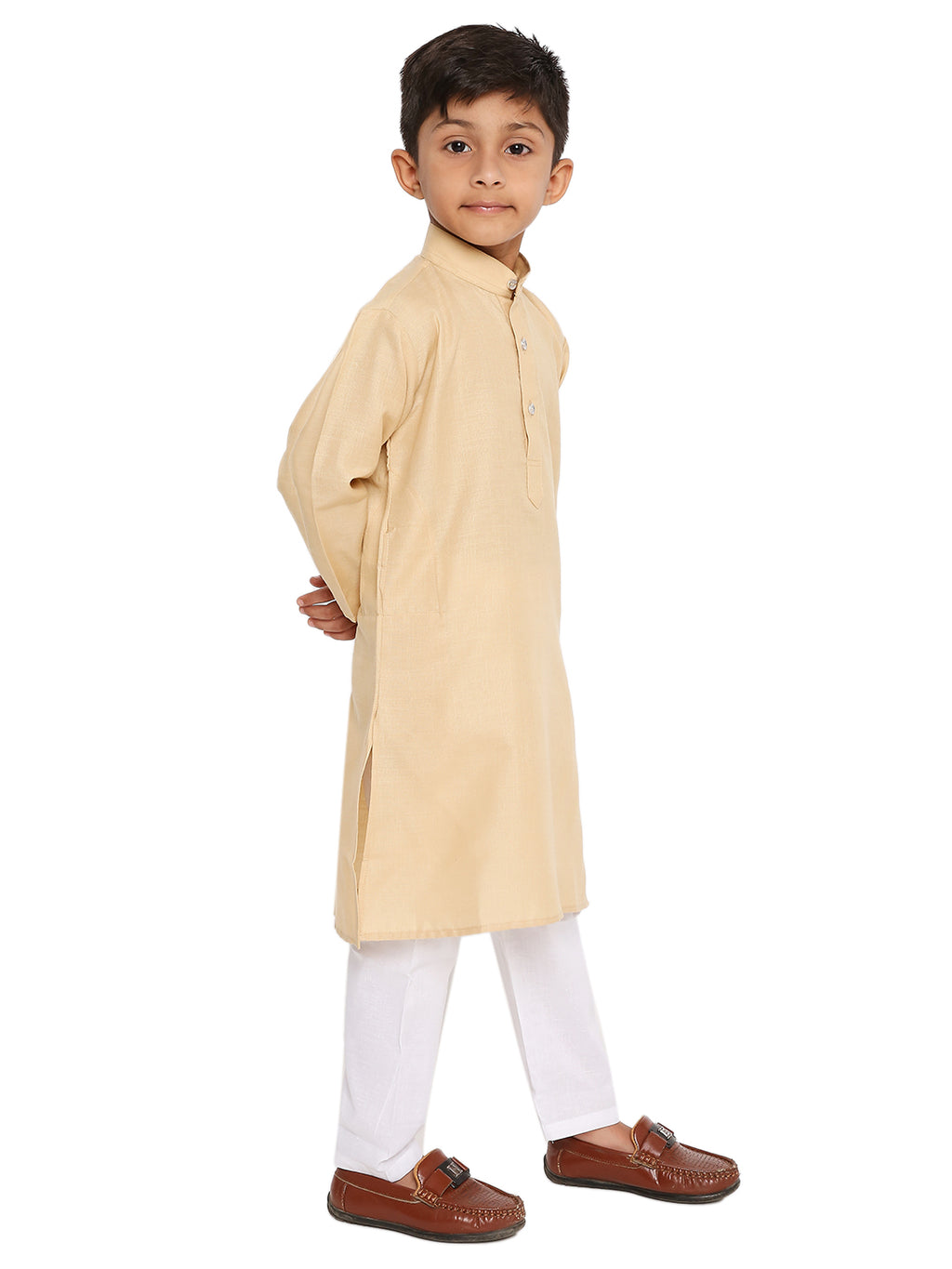 Biscuit Plain Kid's Kurta Set (2113)