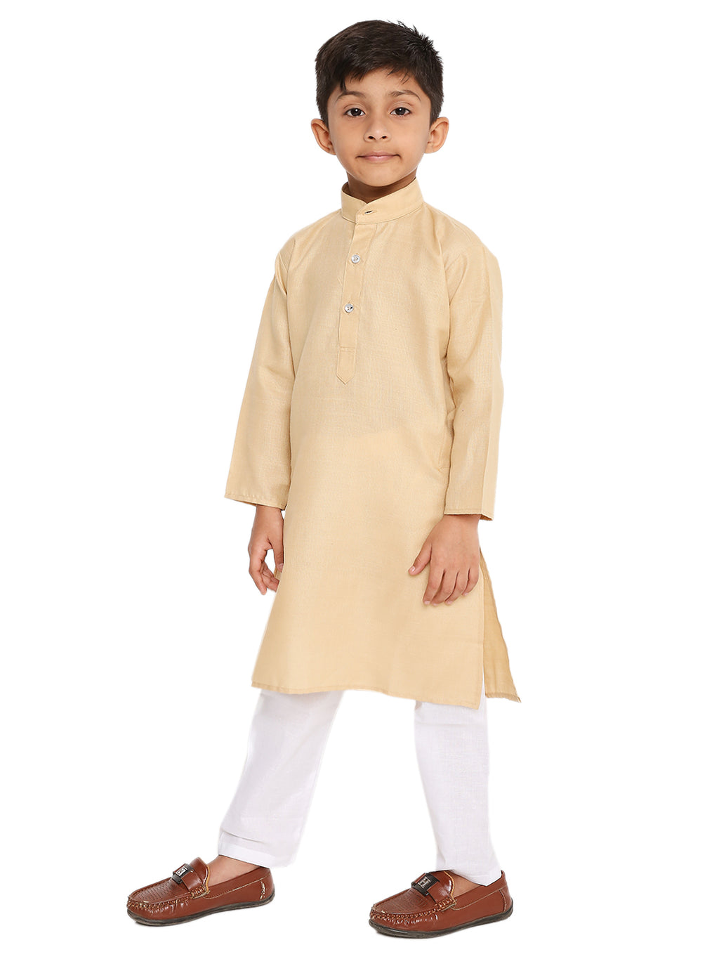 Biscuit Plain Kid's Kurta Set (2113)