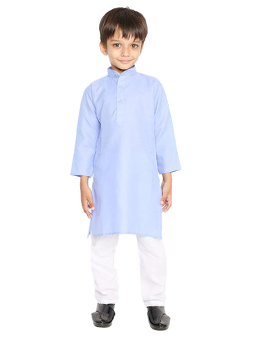 Blue Plain Kid's Kurta Set (2120)