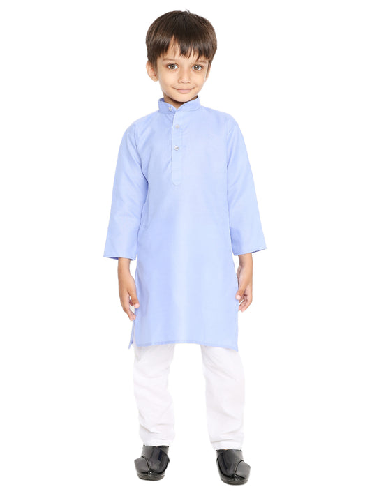 Blue Plain Kid's Kurta Set (2120)