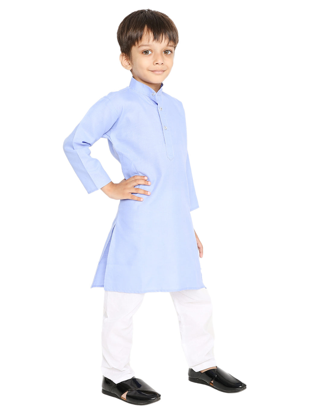 Blue Plain Kid's Kurta Set (2120)