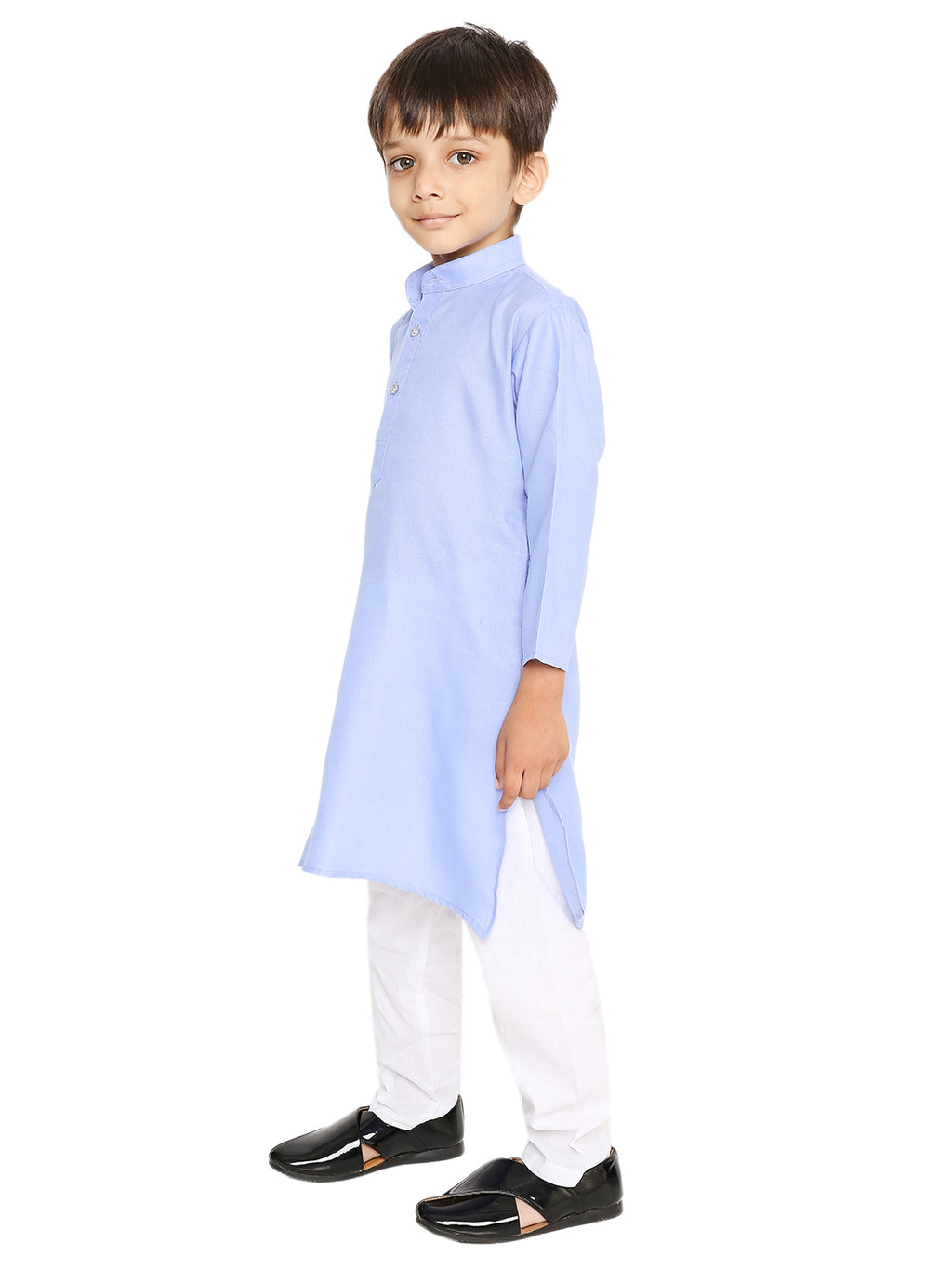 Blue Plain Kid's Kurta Set (2120)