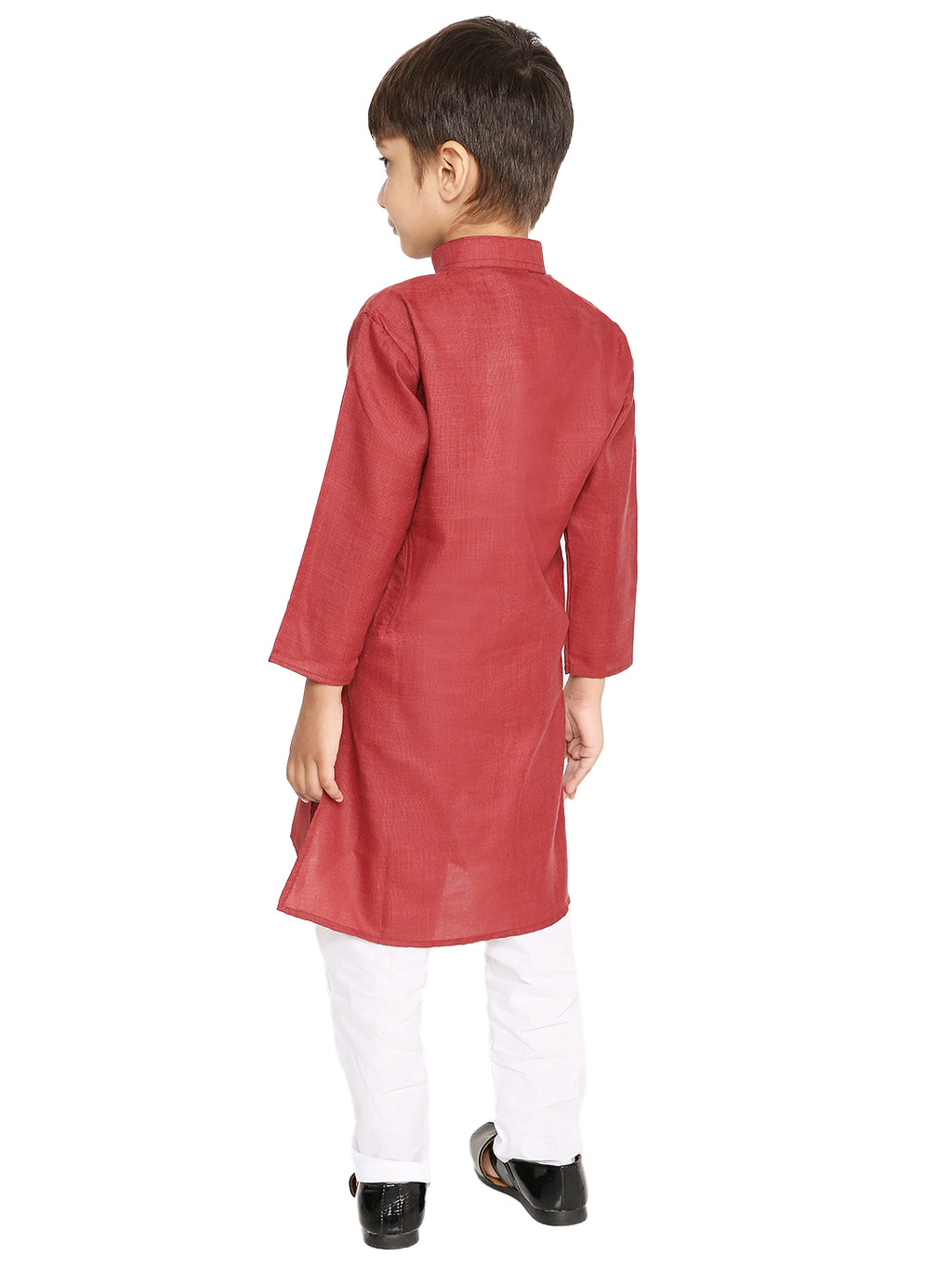 Maroon Plain Kid's Kurta Set (2128)