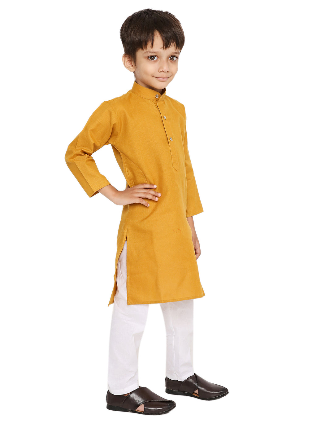 Rust Plain Kid's Kurta Set (2129)