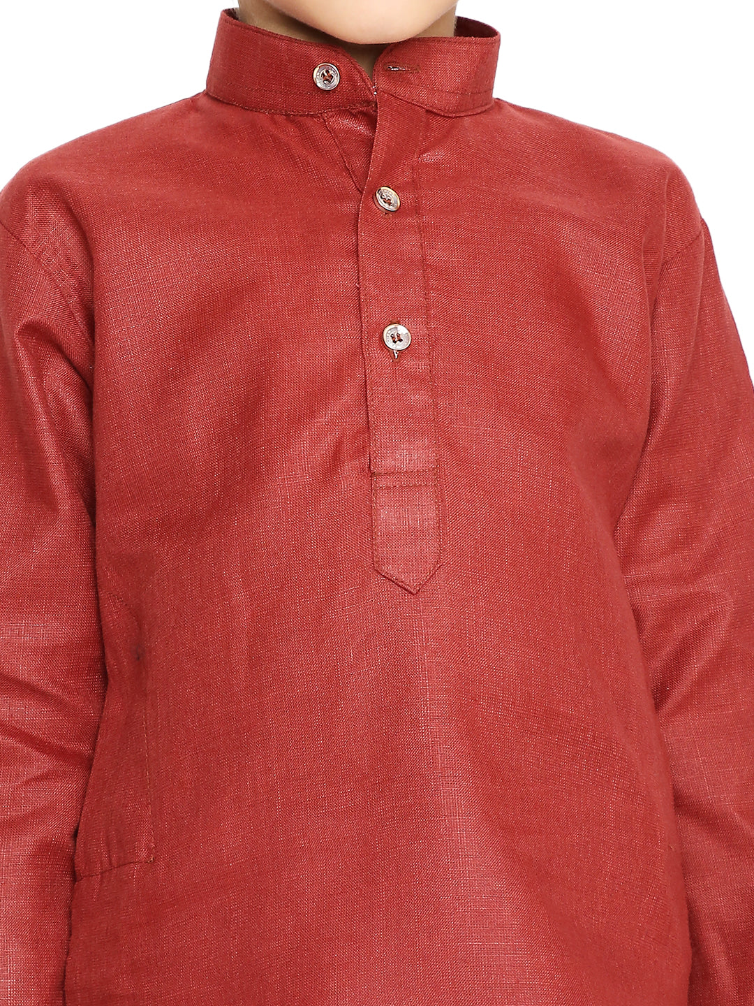 Dark Maroon Plain Kid's Kurta Set (2131)
