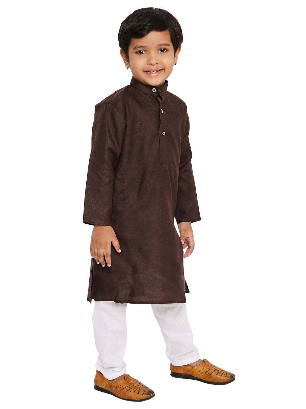 Coffee Plain Kid's Kurta Set (2132)