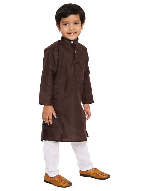 Coffee Plain Kid's Kurta Set (2132)