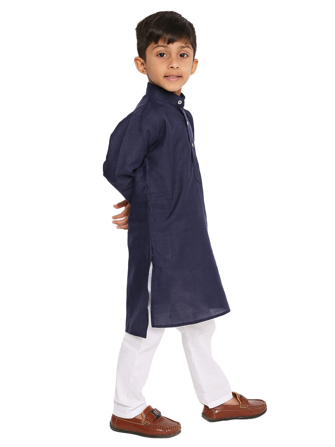 New Blue Plain Kid's Kurta Set (2135)