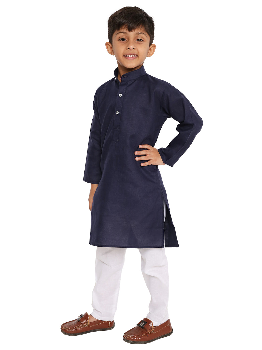 New Blue Plain Kid's Kurta Set (2135)