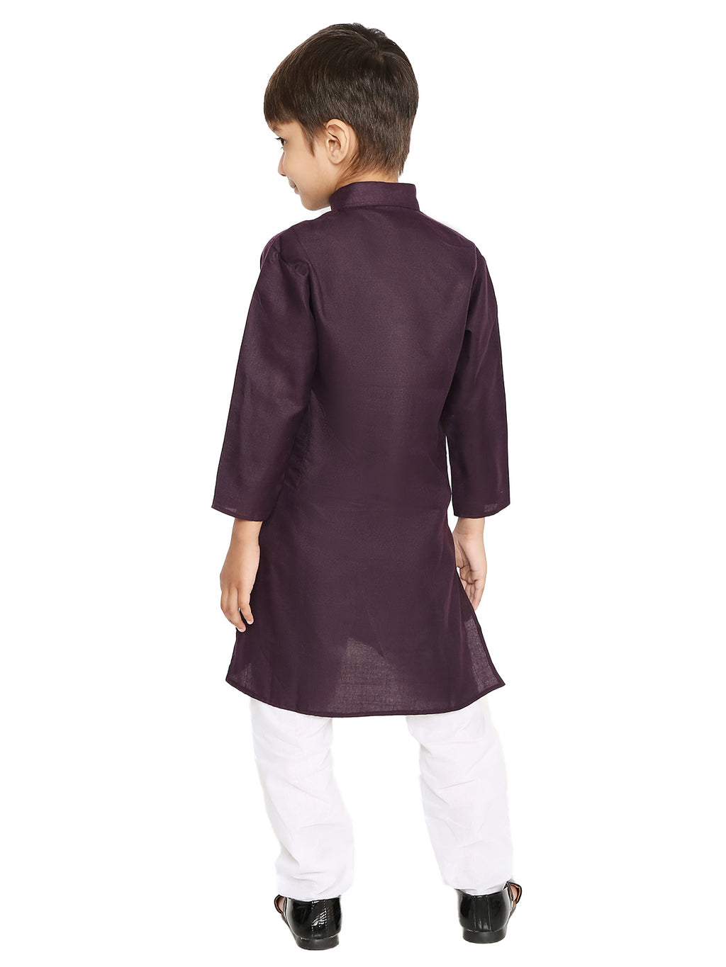 Wine Plain Kid's Kurta Set (2137)