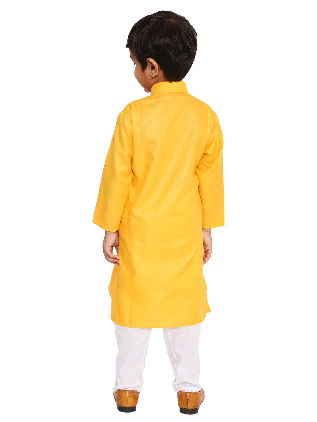 Golden Yellow Plain Kid's Kurta Set (2141)