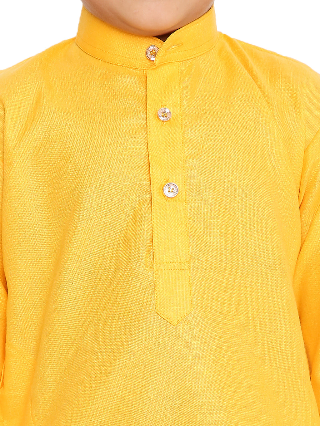 Golden Yellow Plain Kid's Kurta Set (2141)