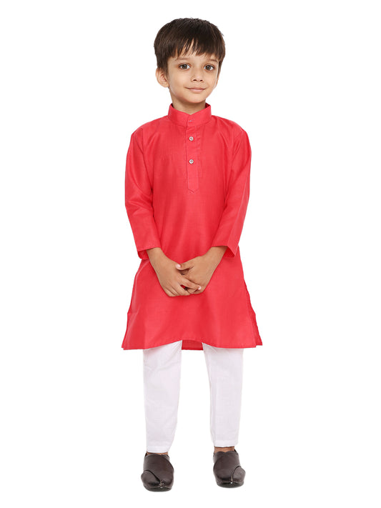 Dark Pich Plain Kid's Kurta Set (2150)