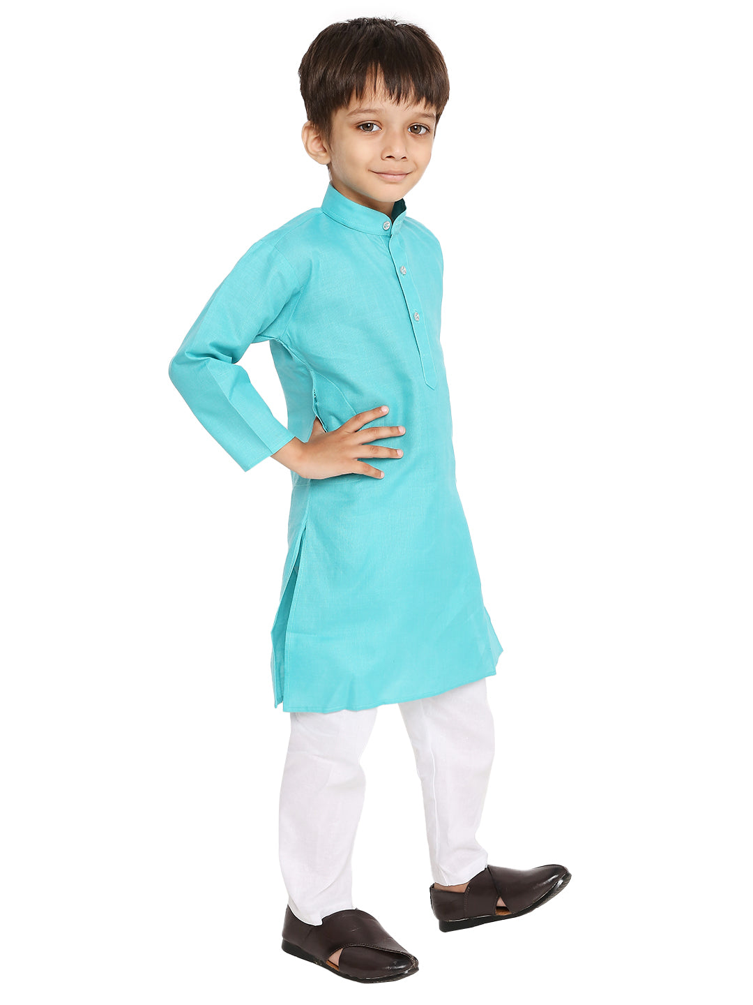 Rama Green Plain Kid's Kurta Set (2151)