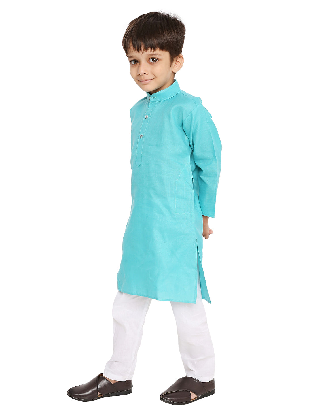 Rama Green Plain Kid's Kurta Set (2151)