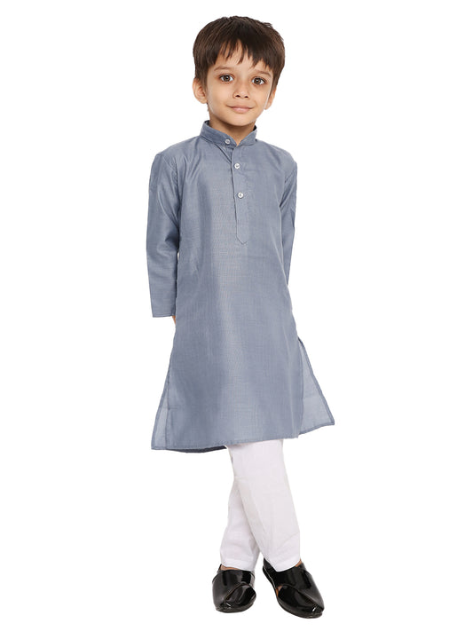 Grey Plain Kid's Kurta Set (2169)