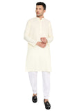 Light Cream Plain Kurta Set (1105)
