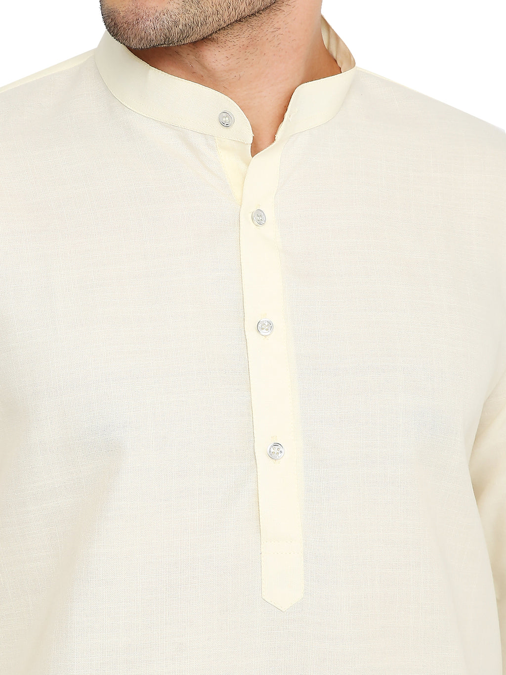 Light Cream Plain Kurta Set (1105)