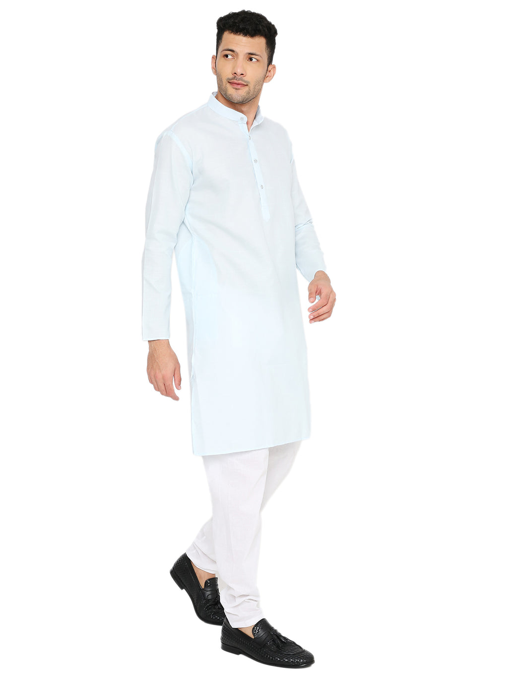 Light Sky Plain Kurta Set (1106)