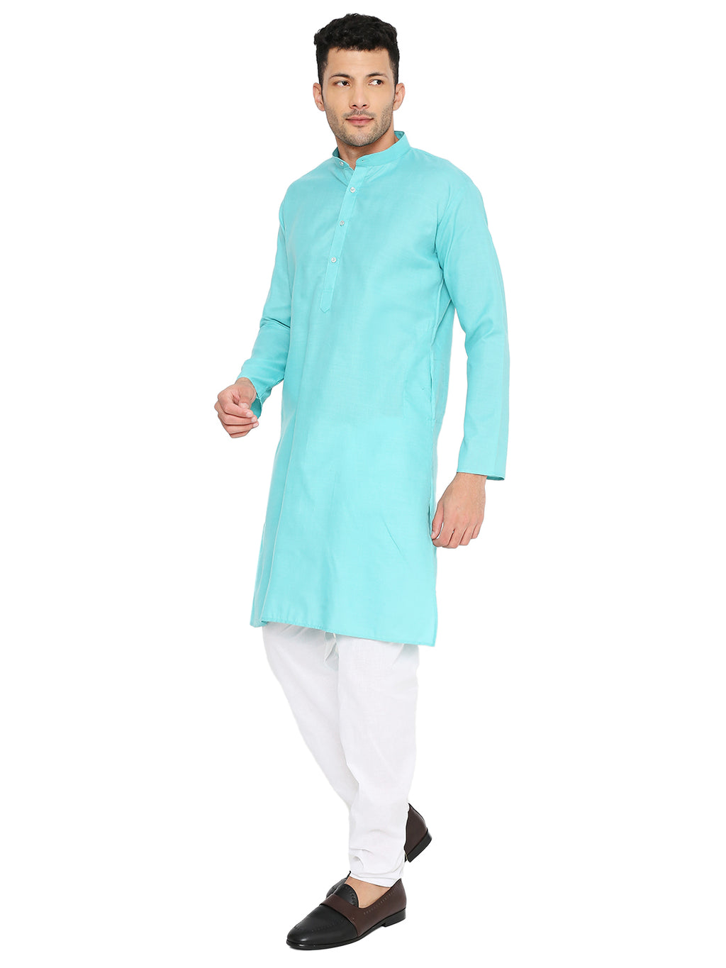 Light Rama Plain Kurta Set (1116)