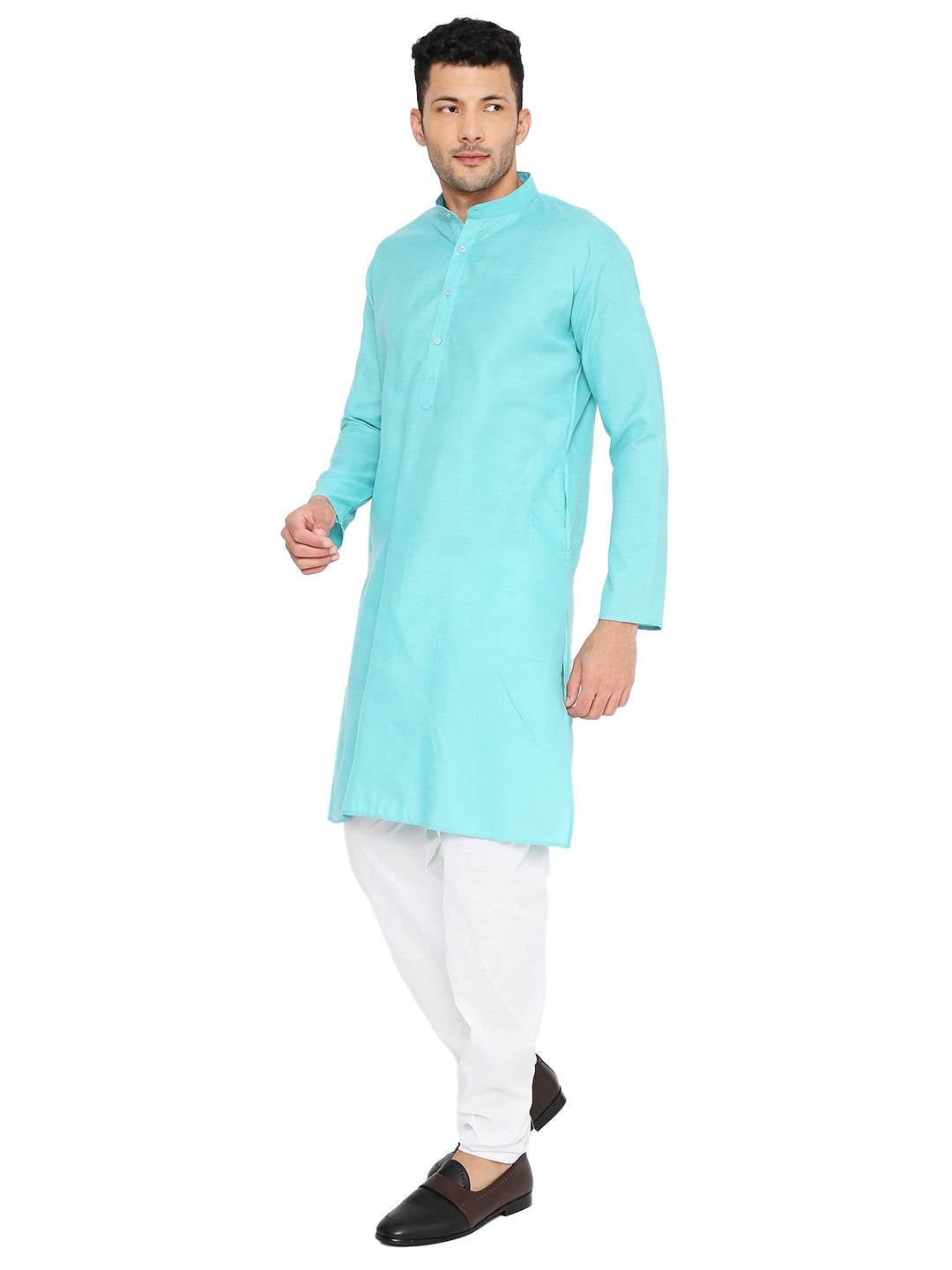 Light Rama Plain Kurta Set (1116)