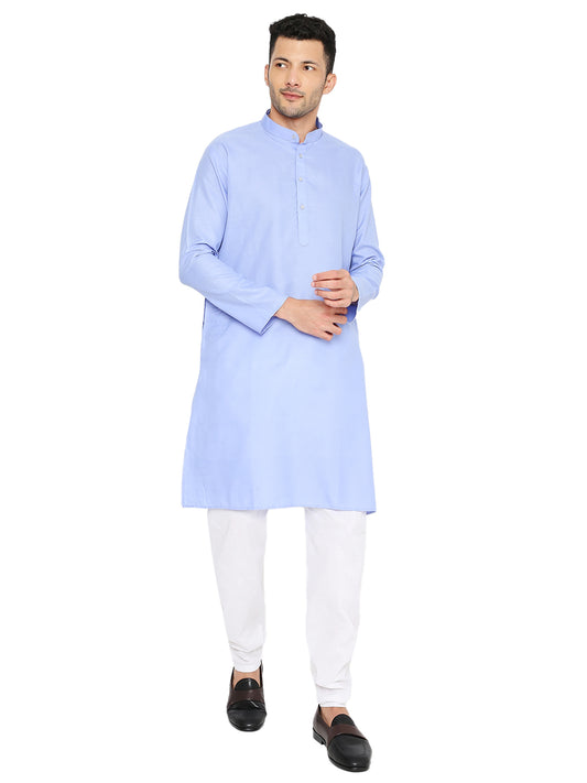 Blue Plain Kurta Set (1120)